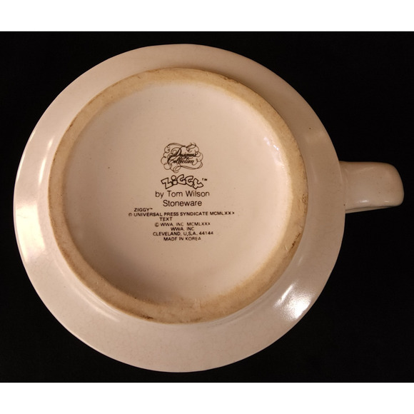 Vintage Ziggy Soup Coffee Mugs Stoneware Set 2 Tom Wilson Classic Cartoon 1980 - Picture 4 of 9